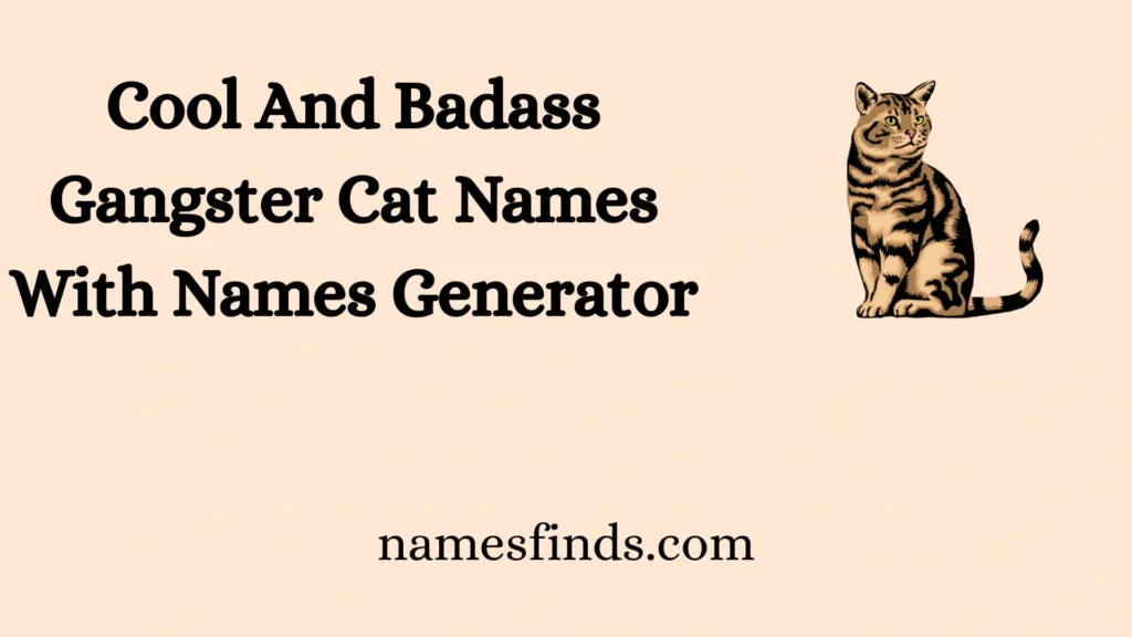 Cool And Badass Gangster Cat Names With Names Generator